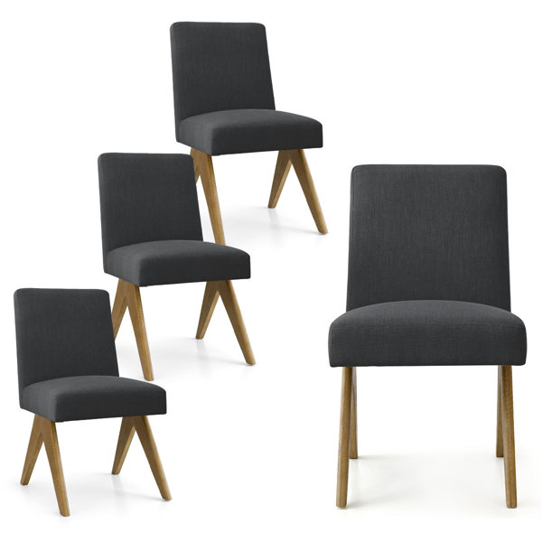 Wade Logan® Chassidi Set of 4 Upholstered Solid Wood 19.5'' Seat